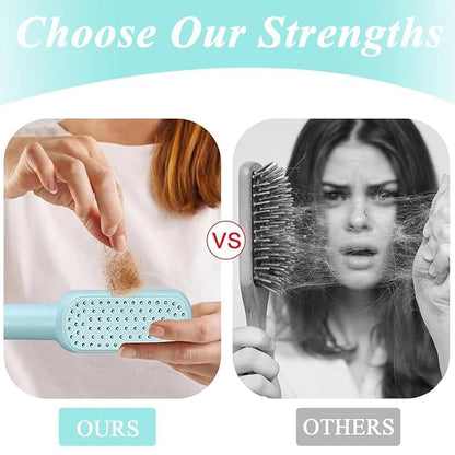 Self Cleaning Hairbrush Women Hair Brush One-key Cleaning Hair Loss Airbag Scalp Massage Comb Anti-Static Hairbrush