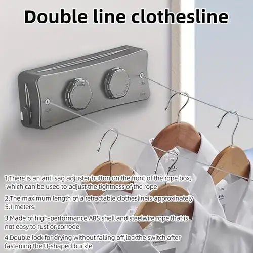 New Style Clothes Line Dryer Bathroom Drying Rack Clothes Rack Laundry Drying Hanger Double Layer WB3029